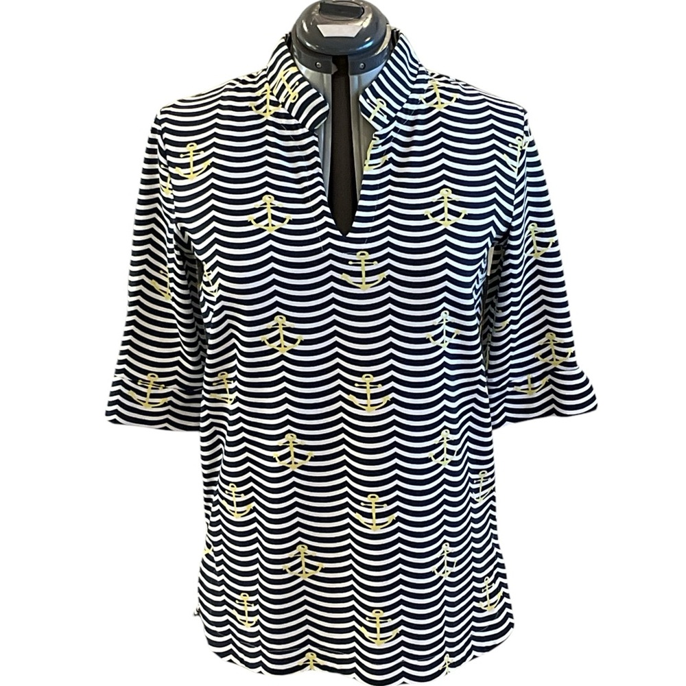 Sailor-Sailor Just Madras striped nautical top size S